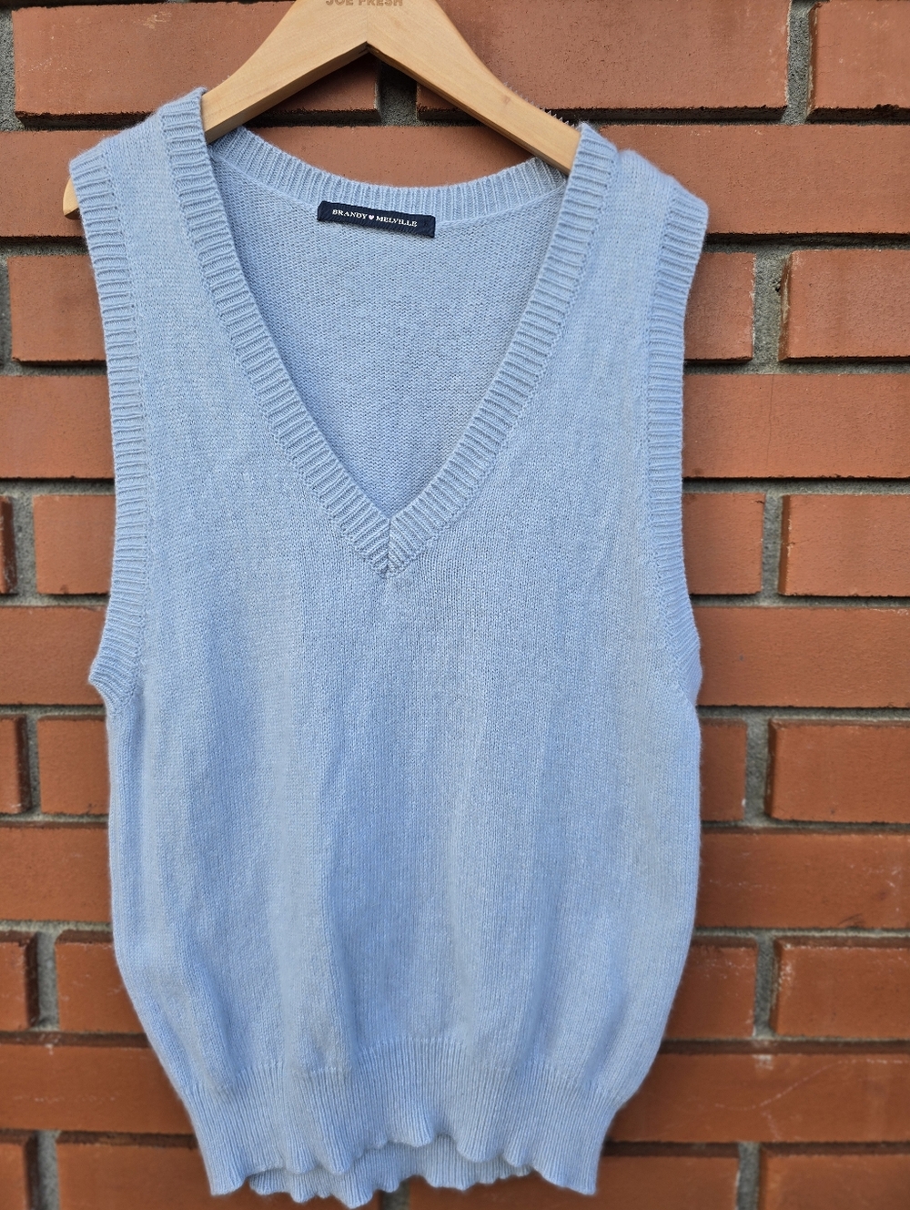 Light Blue V-Neck Knit Sweater Vest - Women - Picture 9 of 9